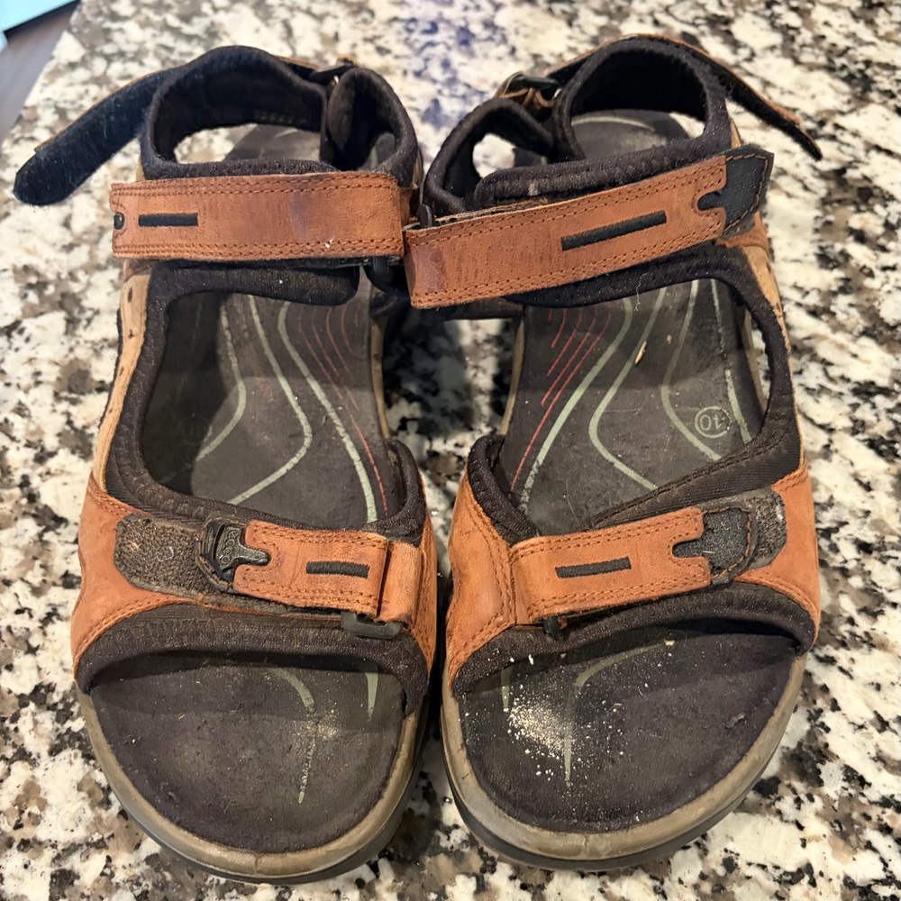 ECCO Yucatan Offroad Outdoor Sport Sandals Beige Strappy 3-Strap - Picture 2 of 5